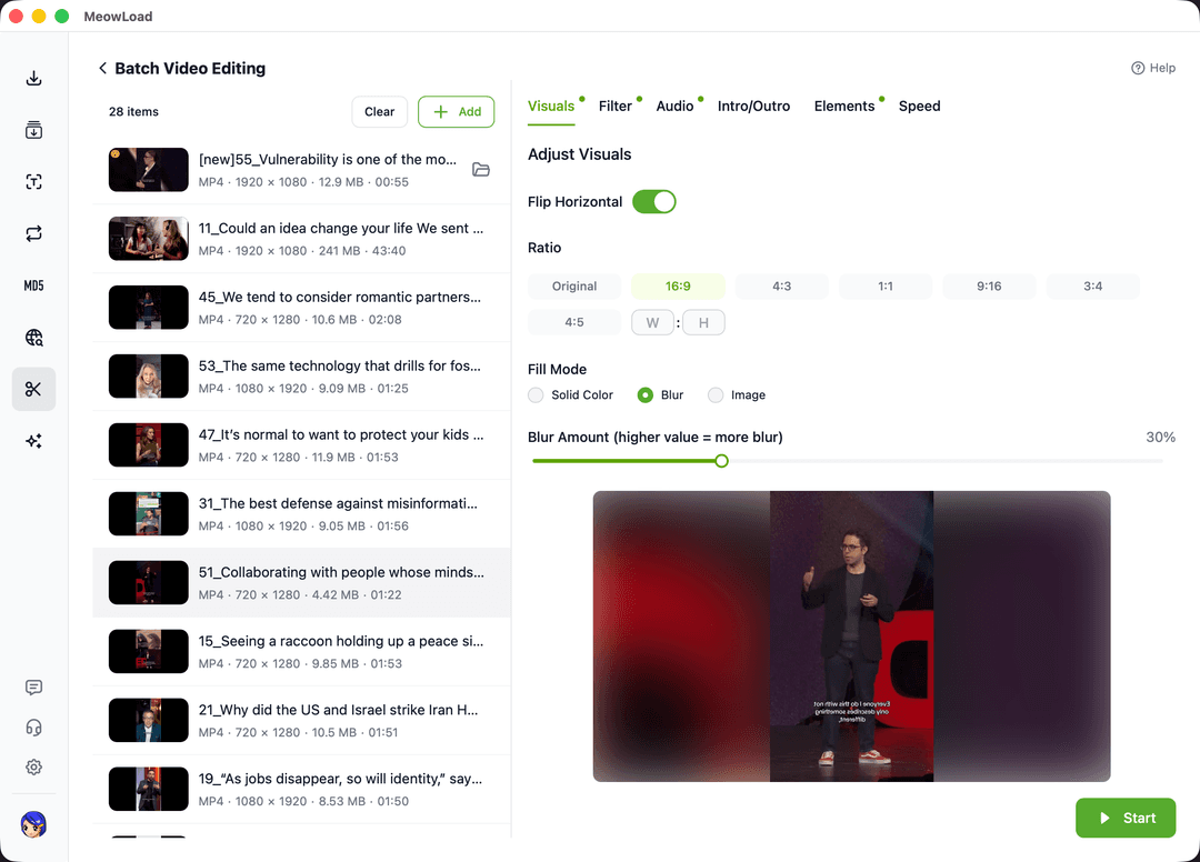 一括ビデオエディター